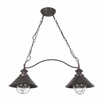 Distribuidor - Lâmpadas Diversas | Lâmpadas Rústicas | LAMPARA 2L NAUTIC.MARRON 2XE27 REGX74X26 Ref: 91.520/2